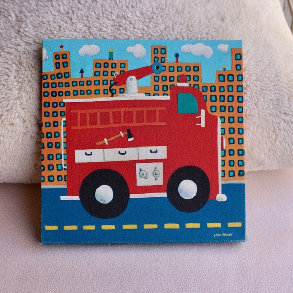 Oopsy Daisy Fire Truck Canvas Art by Max Grover - Picture 1 of 8